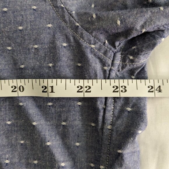 J. Crew Shirt Men's Size XL Blue White Button-up Slim Fit Long Sleeve Dotted - Picture 12 of 13